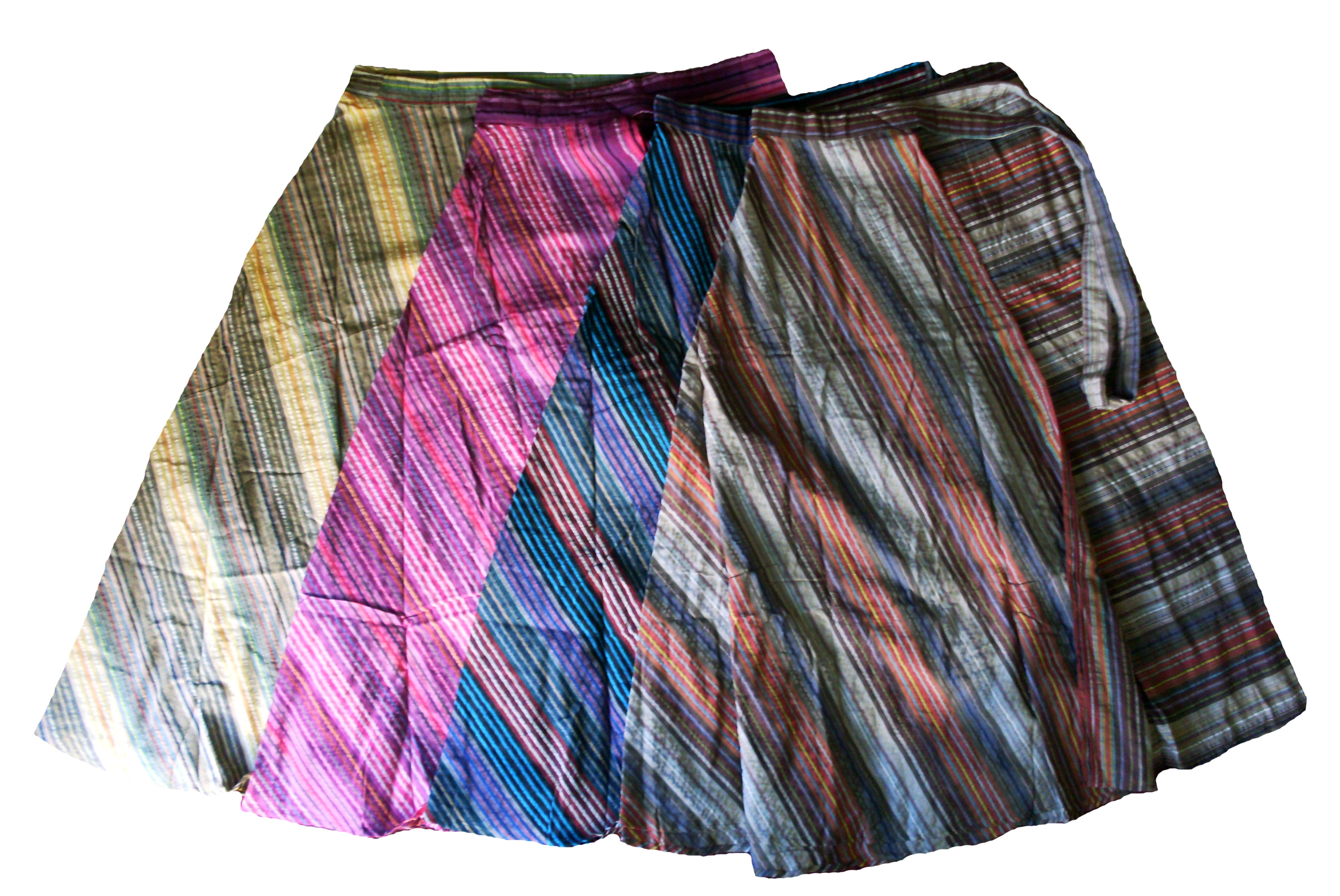Wrap Cotton Stripe Skirt Short