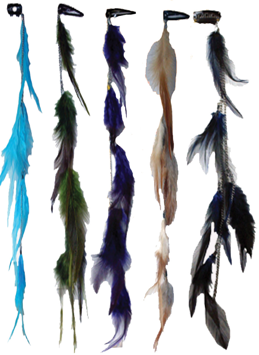 Feather Hair Extensions with Chain
