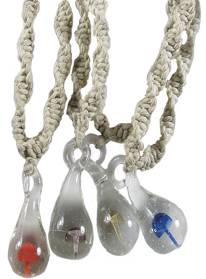 Large Glass Mushroom Necklace