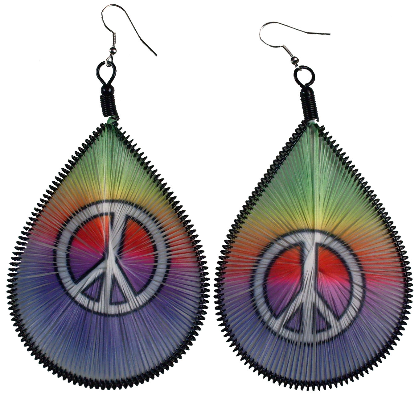 Peace Sign Design Thread Earrings #6