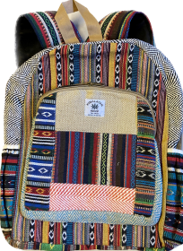 Hemp Backpack- Patch Design