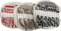 Rounded boho threadwork with tassels shoulder strap purse
