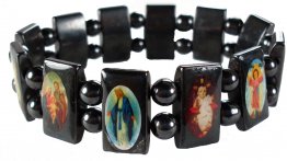 Hematite Bracelet with Christian images