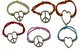 Peace Sign cloth Bracelet Pre Pack