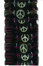 Peace Sign Leather Bracelet #13