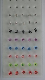 Colored Acrylic Star Nose Studs