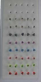 Colored Acrylic Heart Nose Studs