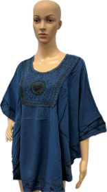 Acidwash Poncho Top