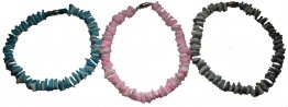 Colored Square Puka Shell Anklet