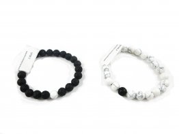 Black & White Semi Precious Stone Bracelets