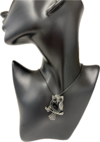Semi Precious Stone Owl Necklace
