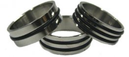 Stainless Steel Black Band Ring