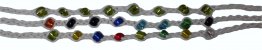 Colored Bead On White Cord Wishlet Bracelet #1