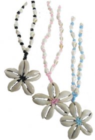 Macrame with Conch Shell + Cowrie Flower Necklace
